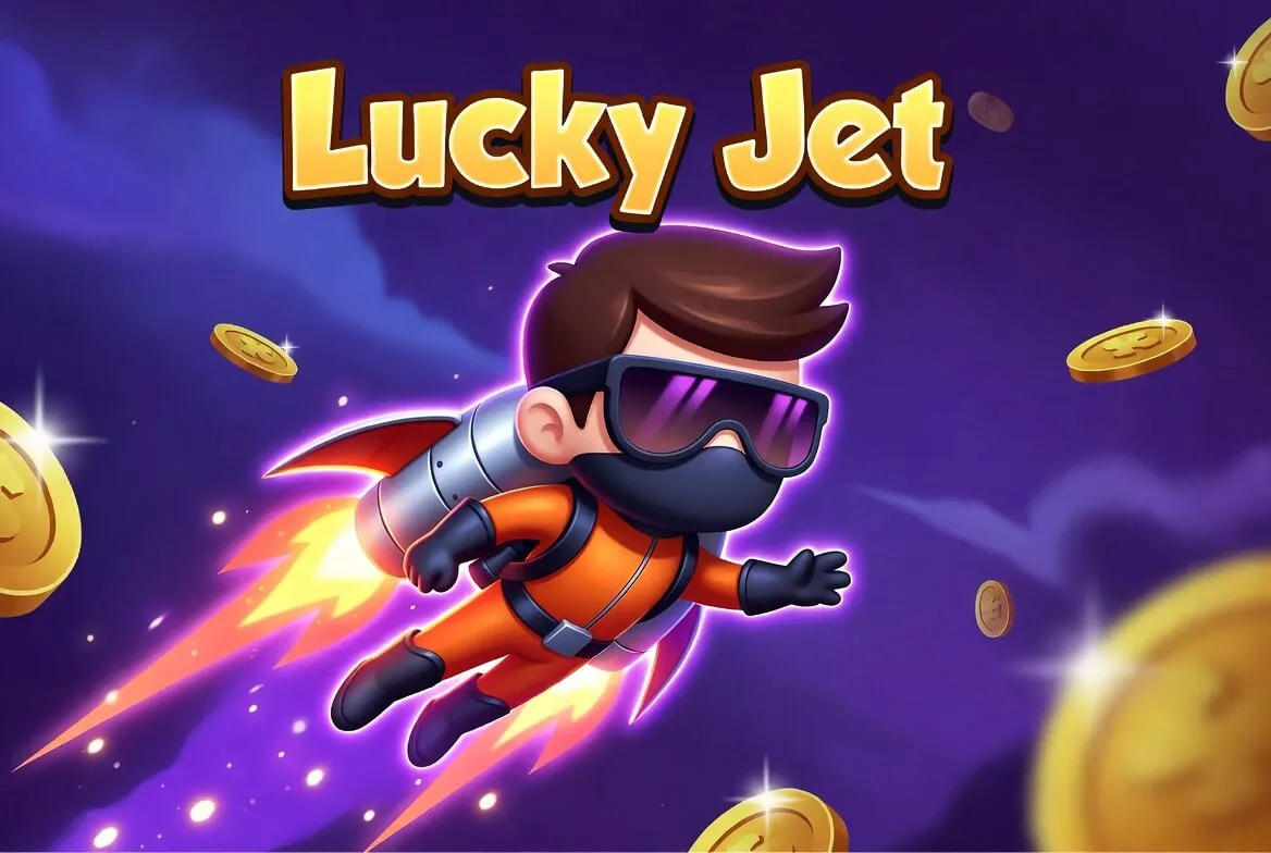 Lucky Jet demo grátis rodando com créditos fictícios na tela